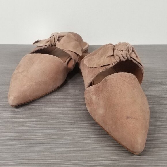 Jeffrey Campbell Charlin Pointed Toe Bow Flat, Blush Suede, Womens Size 9 M - Picture 4 of 9